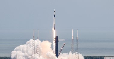 A SpaceX Falcon 9 rocket lifts off carrying NASA&#039;s SpaceX Crew-9, Nick Hague and Roscosmos cosmonaut Alexander Gorbunov to the International Space Station from the Cape Canaveral Space Force Station in Cape Canaveral, Florida, U.S., Sept. 28, 2024. (Reuters Photo)
