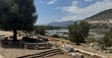 A view of archaeological work at the ancient port town of Andriake, part of the Myra site in Antalya’s Demre district, southern Türkiye, Sept. 29, 2024. (AA Photo)