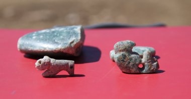 Items discovered during the excavations of the Stone Hills Project, Şanlıurfa, Türkiye, Sept. 29, 2024. (AA Photo)