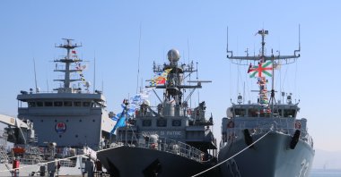 MCM Black Sea vessels anchored at a port in Zonguldak, northern Türkiye, Sept. 28, 2024. (IHA Photo)