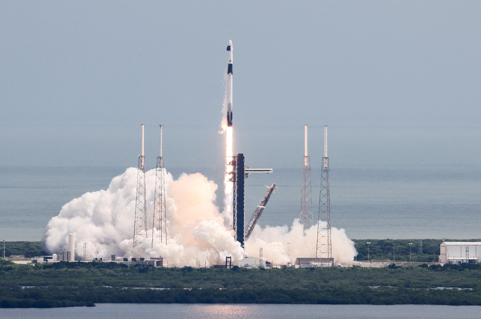 A SpaceX Falcon 9 rocket lifts off carrying NASA&#039;s SpaceX Crew-9, Nick Hague and Roscosmos cosmonaut Alexander Gorbunov to the International Space Station from the Cape Canaveral Space Force Station in Cape Canaveral, Florida, U.S., Sept. 28, 2024. (Reuters Photo)