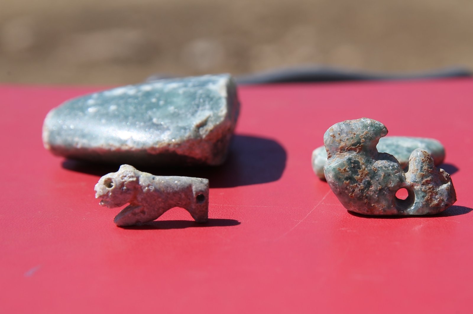 Items discovered during the excavations of the Stone Hills Project, Şanlıurfa, Türkiye, Sept. 29, 2024. (AA Photo)