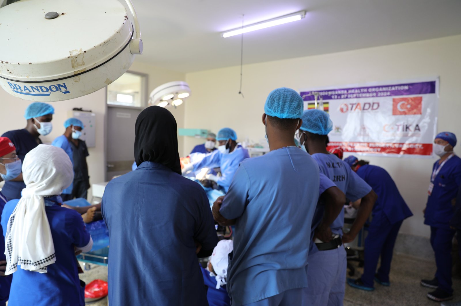 Turkish doctors perform the keloid mass removal surgery in Jinja, Uganda, Sept. 28, 2024. (AA Photo)