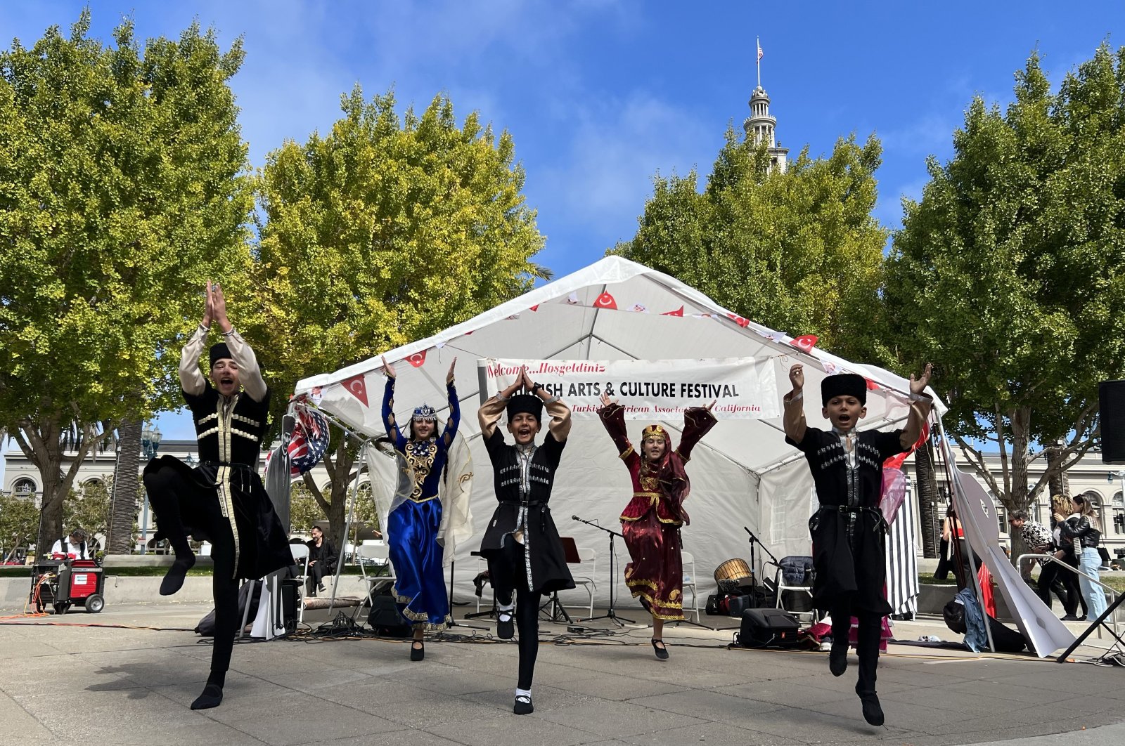 A group of Turkish folk dancers perform during a festival in San Fransisco, U.S., Sept. 24, 2024. (AA Photo)