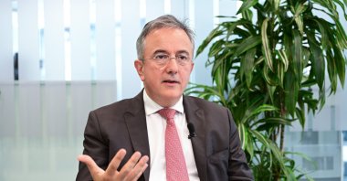 Francis Malige, managing director of Financial Institutions at the EBRD, speaks during an interview, Istanbul, Türkiye, Sept. 27, 2024. (AA Photo)