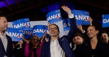 Herbert Kickl, leader and top candidate of right-wing populist Freedom Party of Austria (FPOe) waves at supporters in Vienna, Austria, Sept. 29, 2024. (AFP Photo)