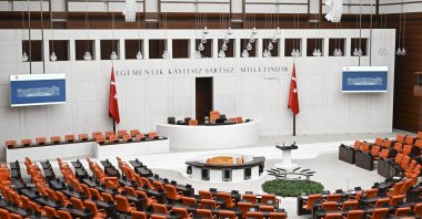 A view of empty parliamentary seats before the end of the recess at Parliament, Ankara, Türkiye, Sept. 25, 2024. (AA Photo)