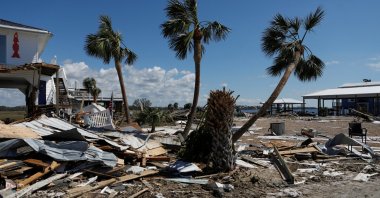 Debris lies where homes were destroyed after Hurricane Helene passed through the Florida panhandle, severely impacting the community in Keaton Beach, Florida, U.S., Sept. 29, 2024. (Reuters Photo)