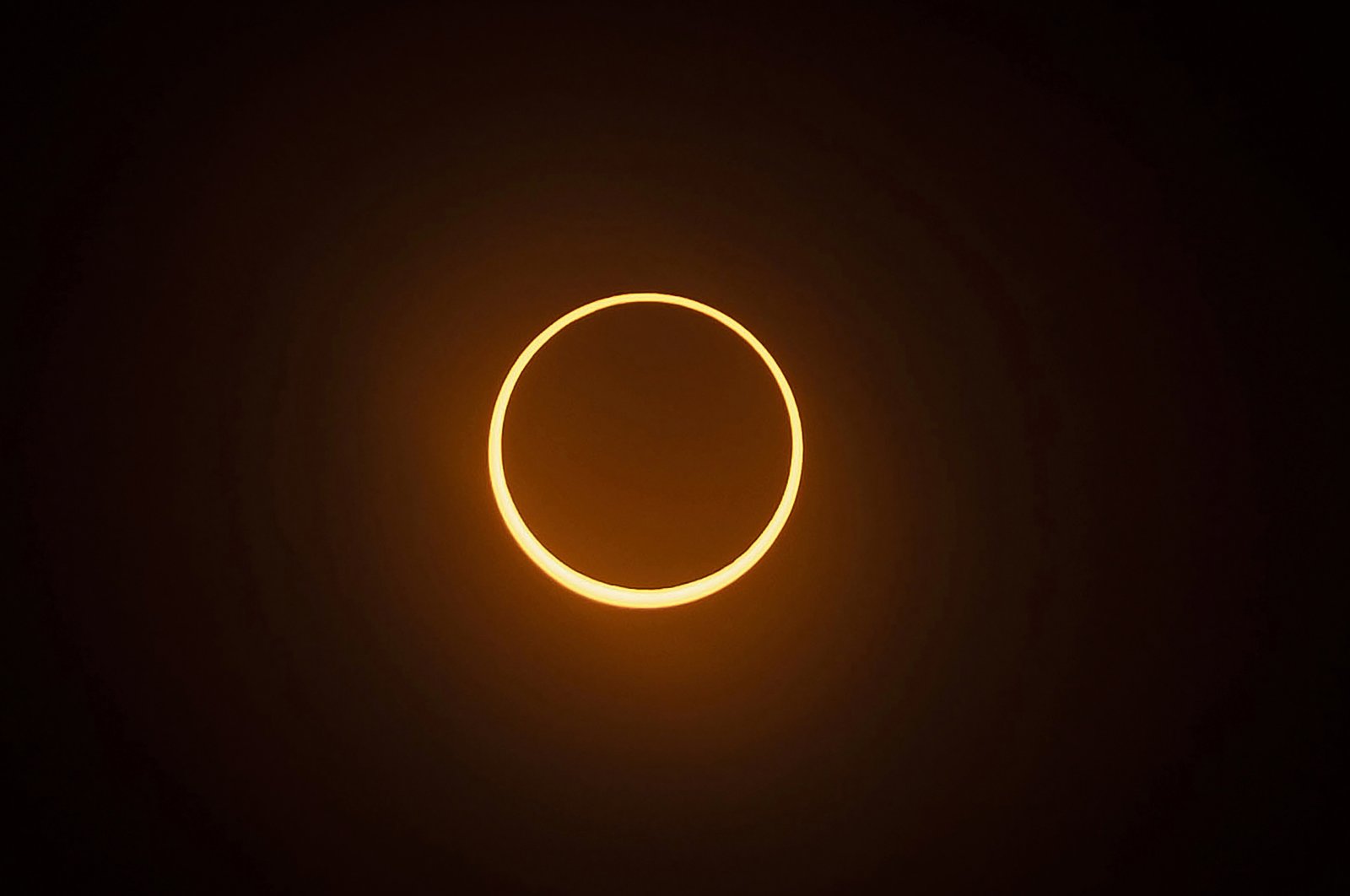 The &quot;ring of fire&quot; annular eclipse during the Albuquerque International Balloon Fiesta in Albuquerque, New Mexico, U.S., Oct. 14, 2023. (AP Photo)