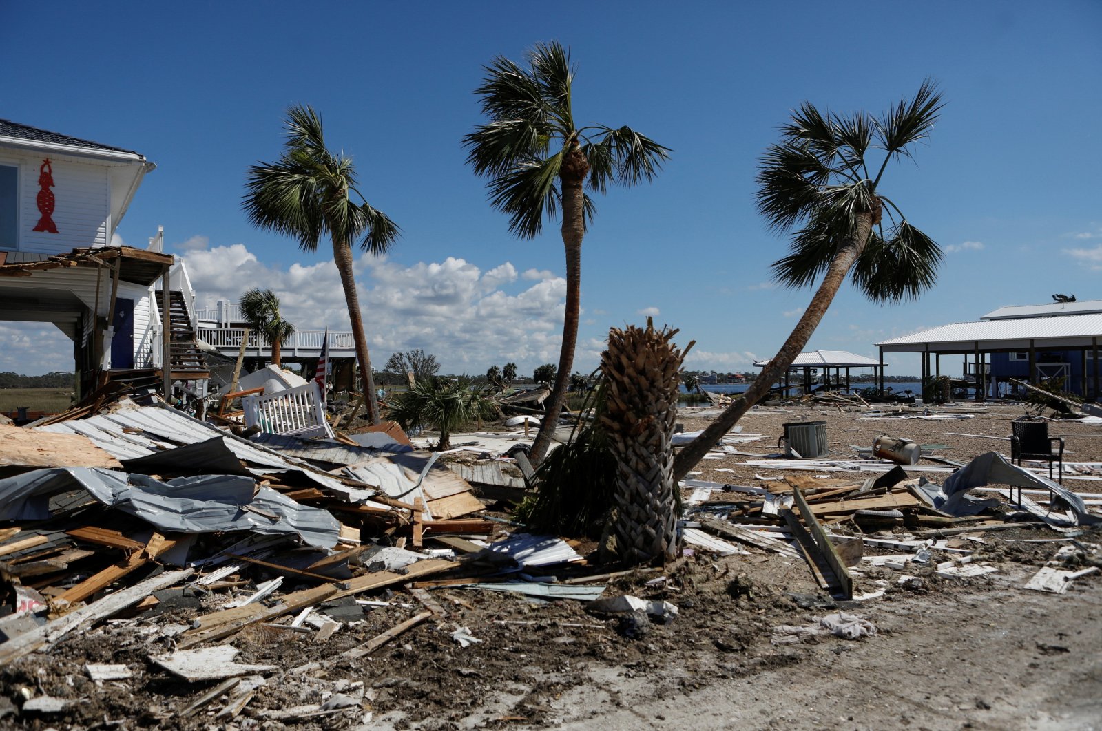 Debris lies where homes were destroyed after Hurricane Helene passed through the Florida panhandle, severely impacting the community in Keaton Beach, Florida, U.S., Sept. 29, 2024. (Reuters Photo)