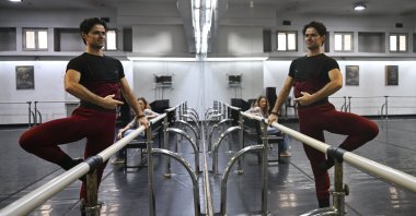 Turkish ballet dancer Ilhan Durgut practices in Ankara, Türkiye, Sept. 19, 2024. (AA Photo)