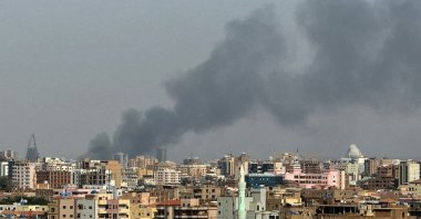 Smoke billows during airstrikes in central Khartoum, Sudan, Sept. 26, 2024. (AFP Photo)
