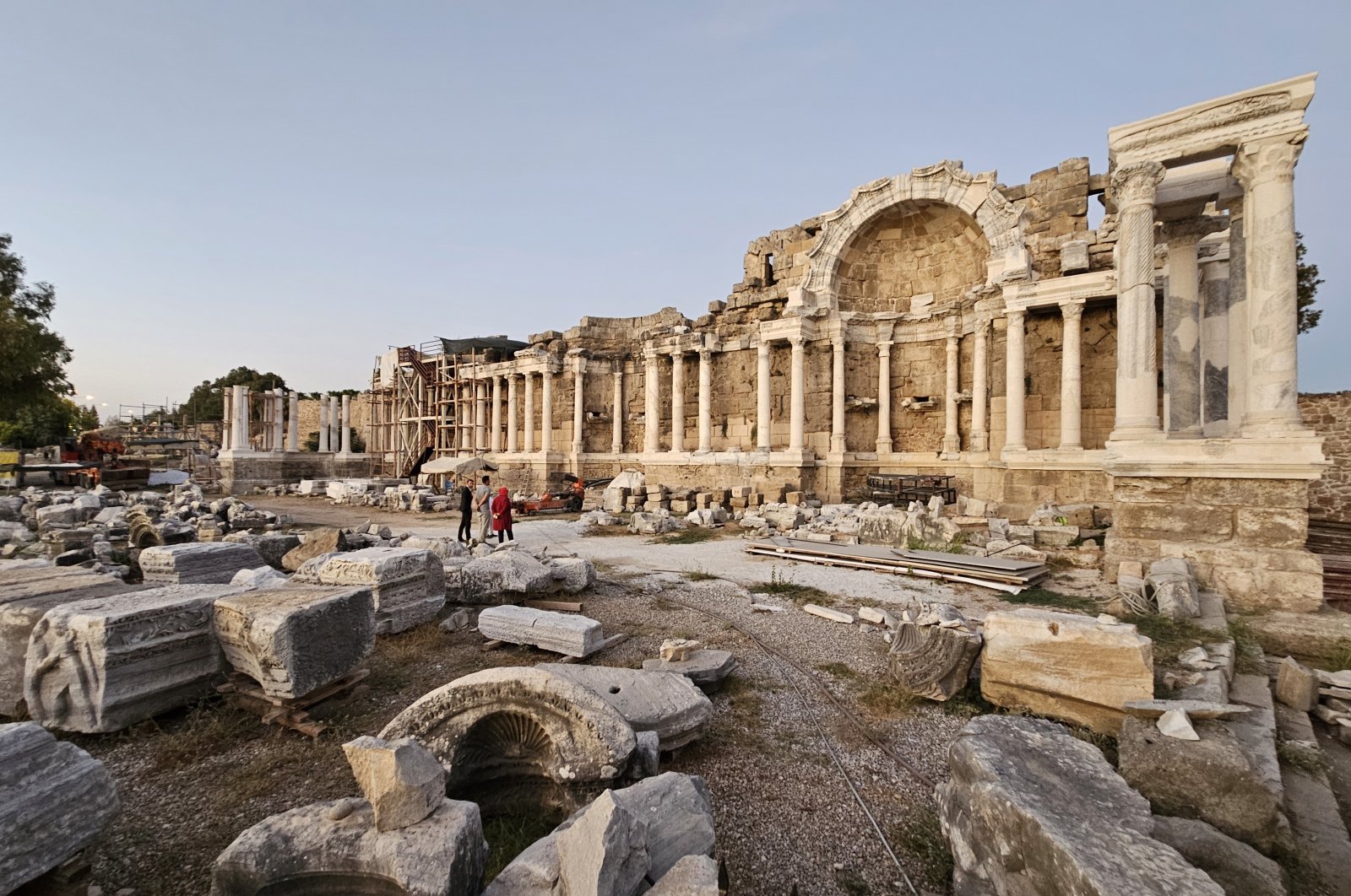 The ancient city of Side showcases intricate architectural details from the 2nd century B.C., Antalya, Türkiye, Oct. 1, 2023. (DHA Photo)