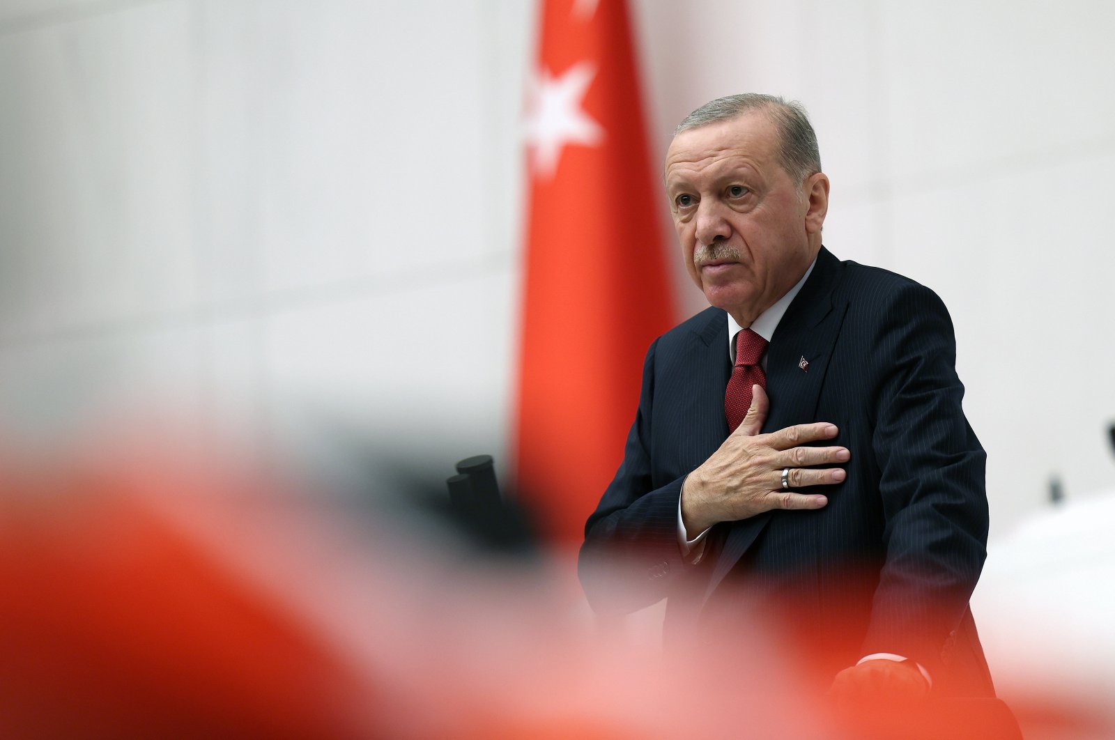 President Recep Tayyip Erdoğan speaks during the inauguration of a new legislative term of Parliament, Ankara, Türkiye, Oct. 1, 2024. (AA Photo)