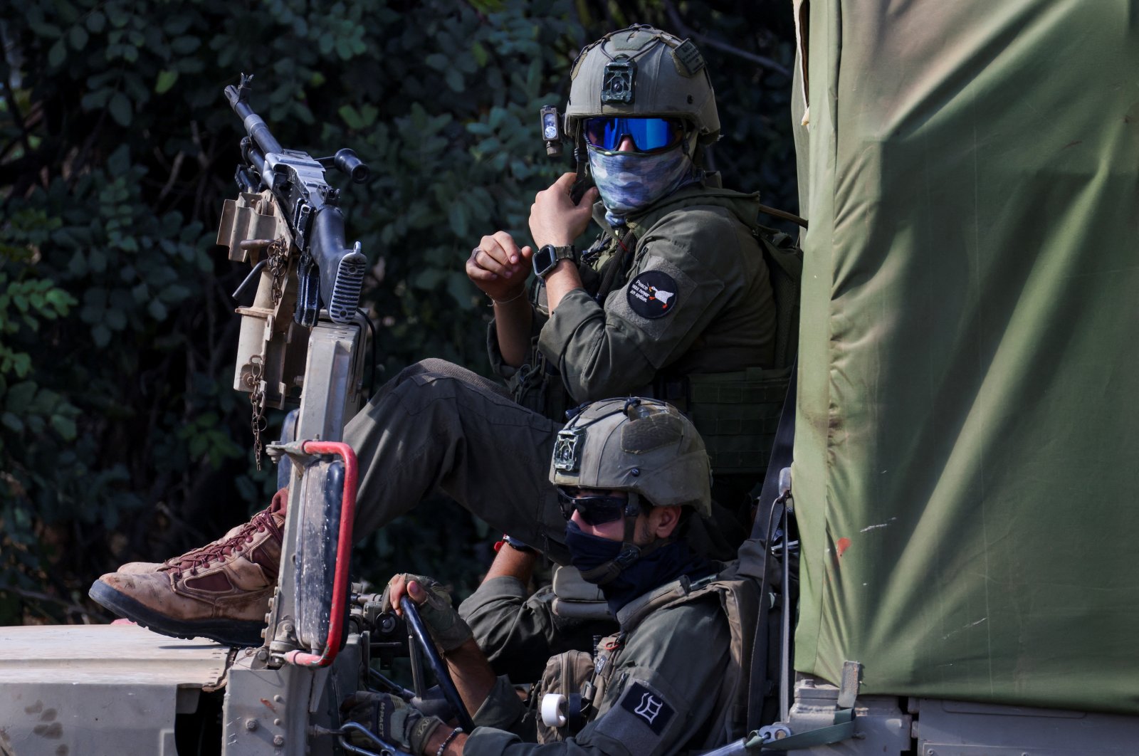 Israeli soldiers gather near the Lebanese border, northern Israel, Oct. 1, 2024. (Reuters Photo)