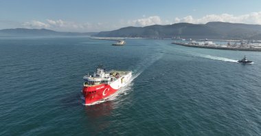 A general view of Türkiye&#039;s seismic research vessel Oruç Reis, Türkiye, Oct. 3, 2024. (AA Photo)