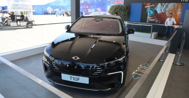 The Togg T10F is displayed at Teknofest, Adana, southern Türkiye, Oct. 3, 2024. (IHA Photo)