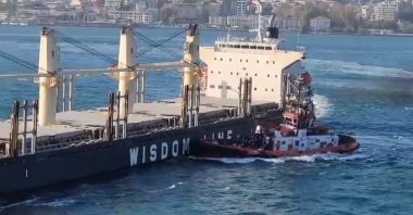 Vessels collide near Üsküdar district, Istanbul, Oct. 3, 2024. (AA Photo)