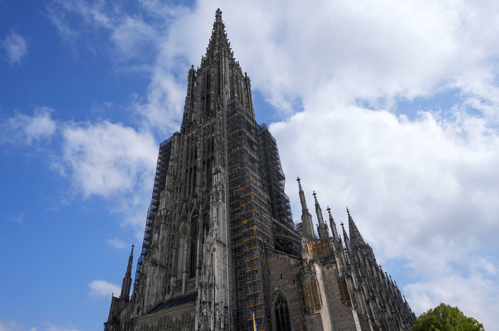 Exterior view of Ulmer Münster, the world&#039;s tallest church, Ulm, Germany, Sept. 18, 2024. (AP Photo)