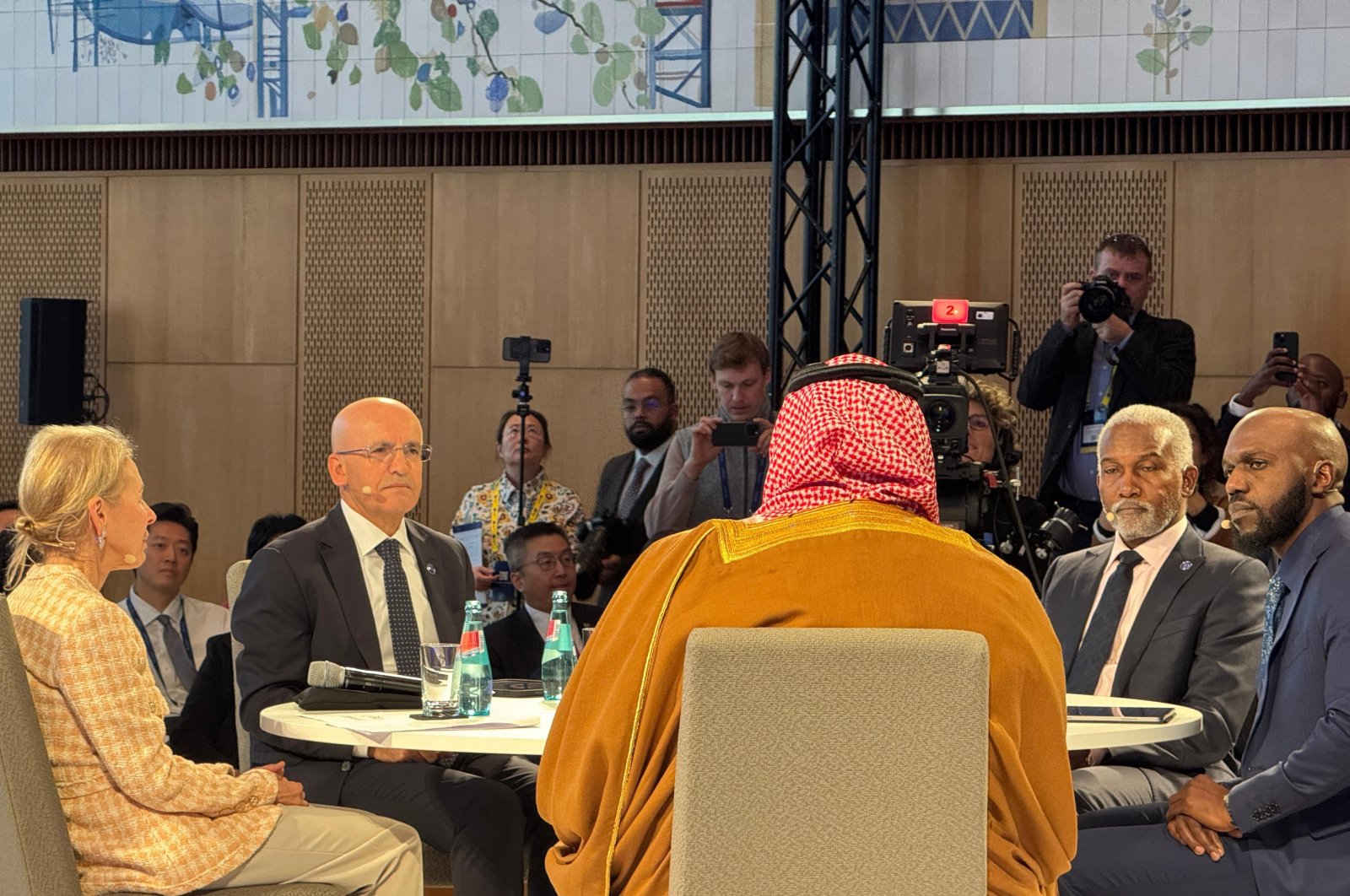 Treasury and Finance Minister Mehmet Şimşek (2nd L) during the Berlin Global Dialogue (BGD) 2024, Berlin, Germany, Oct. 2, 2024. (AA Photo)