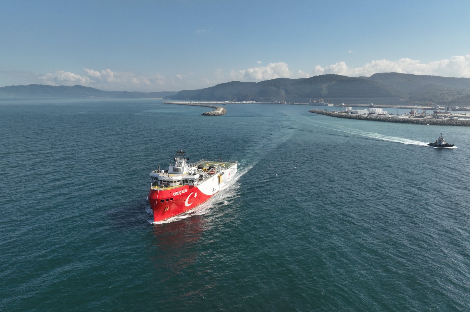 A general view of Türkiye&#039;s seismic research vessel Oruç Reis, Türkiye, Oct. 3, 2024. (AA Photo)