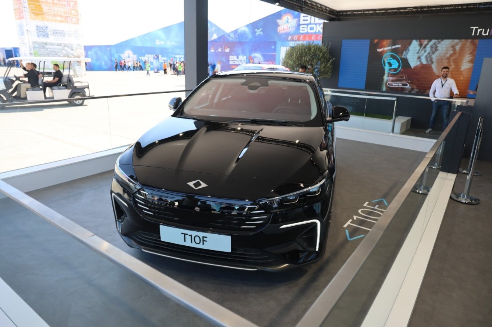 Turkish EV maker Togg displays its new sedan model at Teknofest