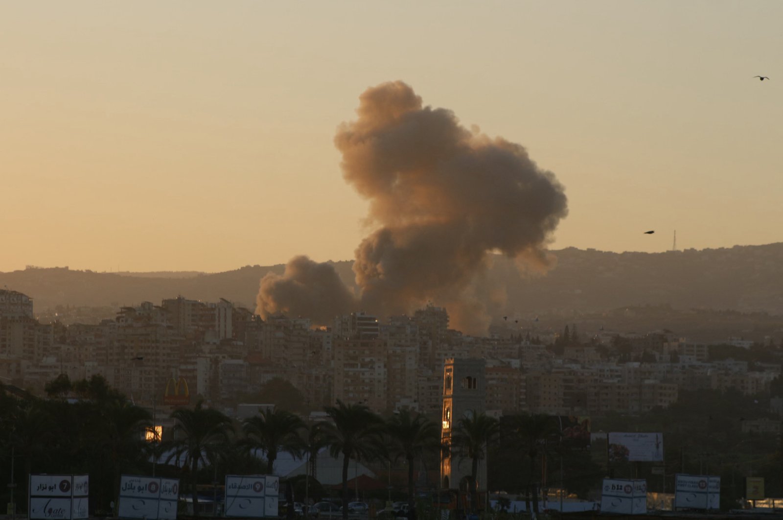 Smoke rises from the site of an Israeli airstrike that targeted the southern village of Ain Baal, Lebanon, Oct. 3, 2024. (AFP Photo)