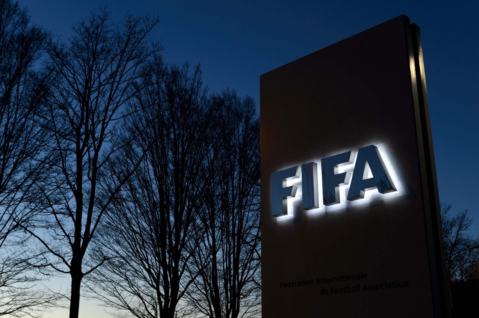 A sign of FIFA is seen at the football&#039;s World governing body headquarters, Zurich, Switzerland, Dec. 17, 2015. (AFP Photo)