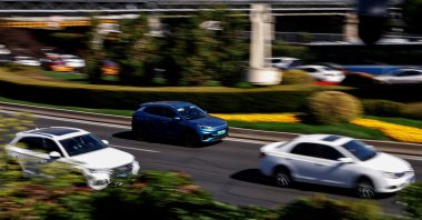 BYD's electric vehicle (EV) Yuan Plus moves on a street, Beijing, China, Oct. 20, 2023. (Reuters Photo)