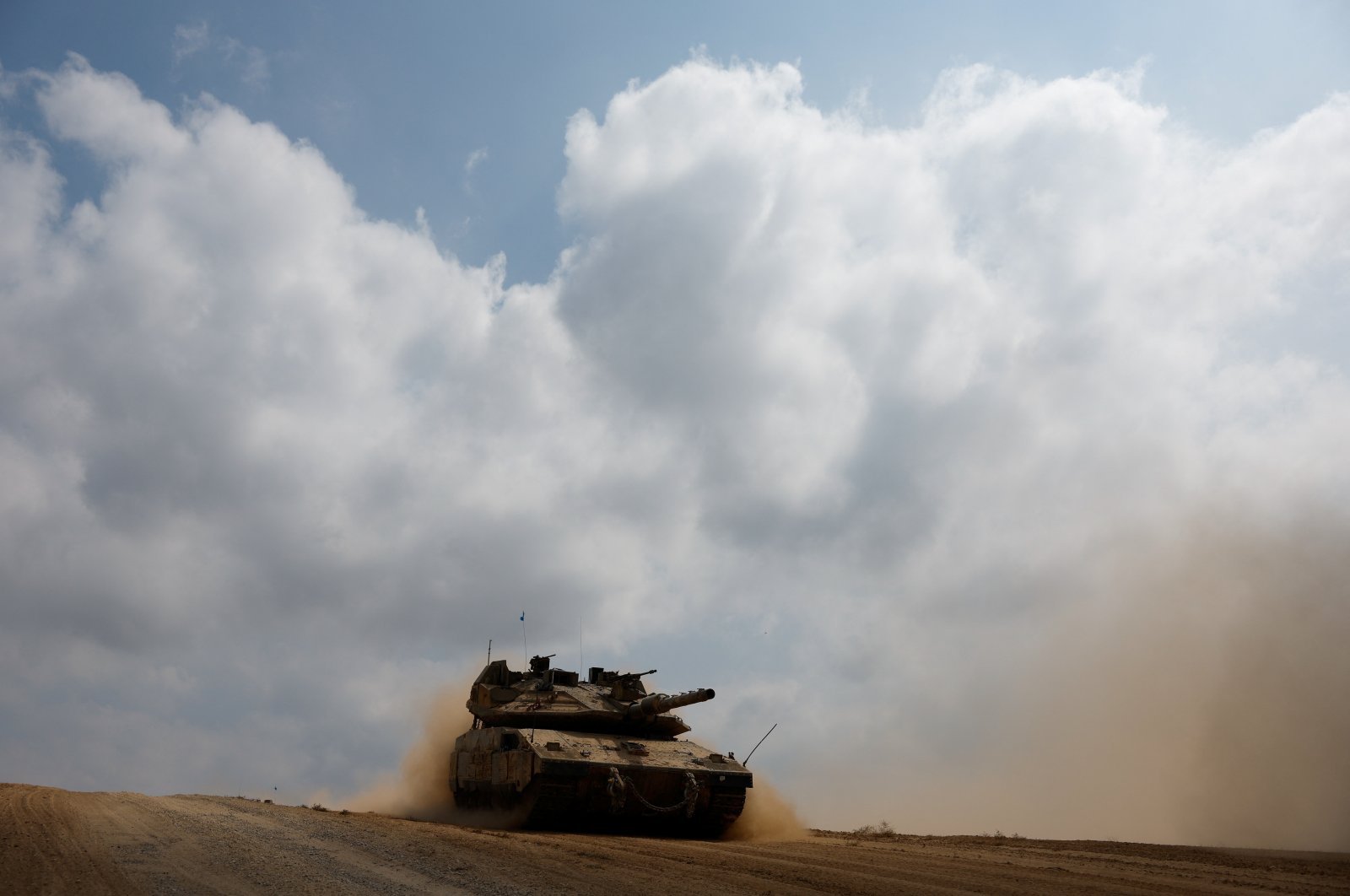 An Israeli tank maneuvers near the Israel-Gaza border, amid the ongoing conflict, southern Israel, Oct. 6, 2024. (Reuters Photo)