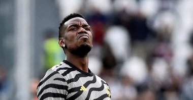 Juventus&#039; Paul Pogba during the warm up before the match against Cremonese at the Allianz Stadium, Turin, Italy, May 14, 2023. (Reuters Photo) 
