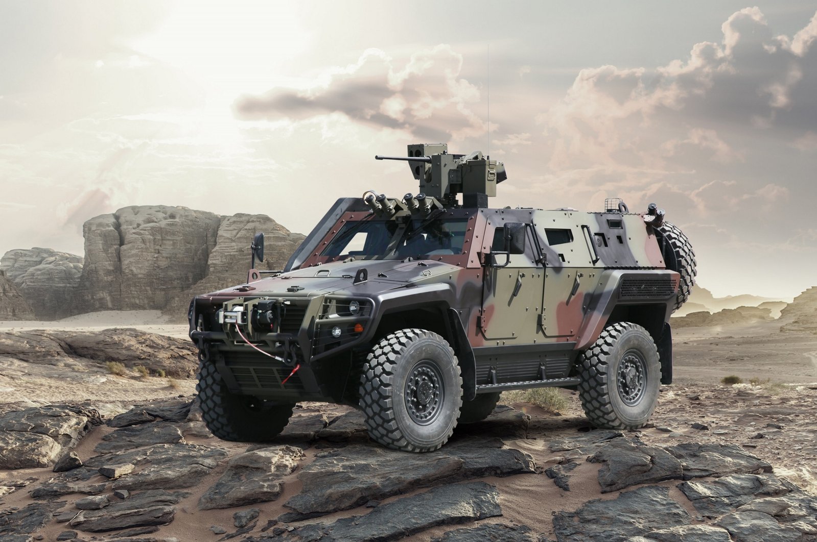 Otokar armored vehicles participate in the ADEX 2024 defense fair, Baku, Azerbaijan, Sept. 24, 2024. (AA Photo)