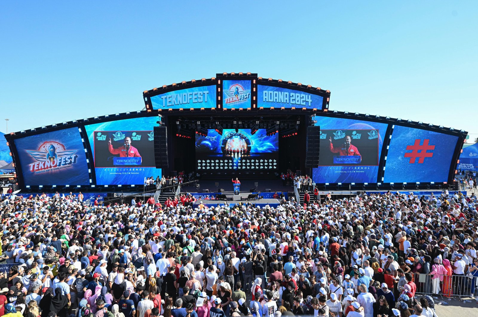 The closing ceremony of Türkiye&#039;s premier technology event Teknofest, Adana, southern Türkiye, Oct. 6, 2024. (AA Photo)