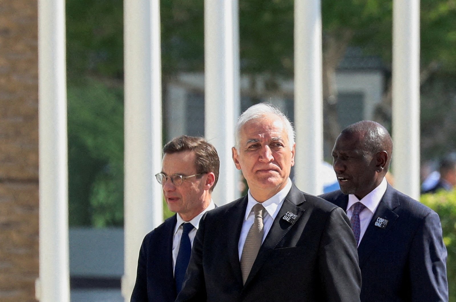 Sweden&#039;s Prime Minister Ulf Kristersson, Armenian President Vahagn Khachaturyan and Kenyan President William Ruto walk at Dubai&#039;s Expo City ahead of the World Climate Action Summit during the United Nations Climate Change Conference (COP28) in Dubai, United Arab Emirates, Dec. 1, 2023. (Reuters File Photo=