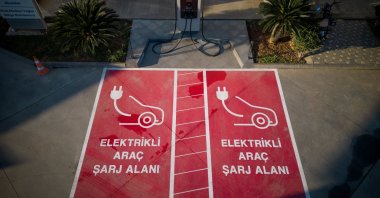 An EV charging station on the Ankara-Niğde highway, Türkiye, is seen in this undated file photo. (DHA Photo) 