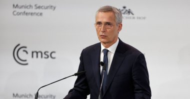 NATO Secretary-General Jens Stoltenberg addresses a news conference at the 60th Munich Security Conference (MSC) in Munich, southern Germany, Feb. 18, 2024. (AFP Photo)