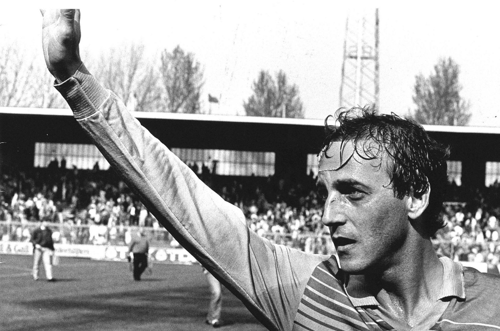 This file picture shows Ajax Amsterdam&#039;s Johan Neeskens during the Dutch Football League match against FC Groningen, Amsterdam, Netherlands, April 21, 1985. (EPA Photo)