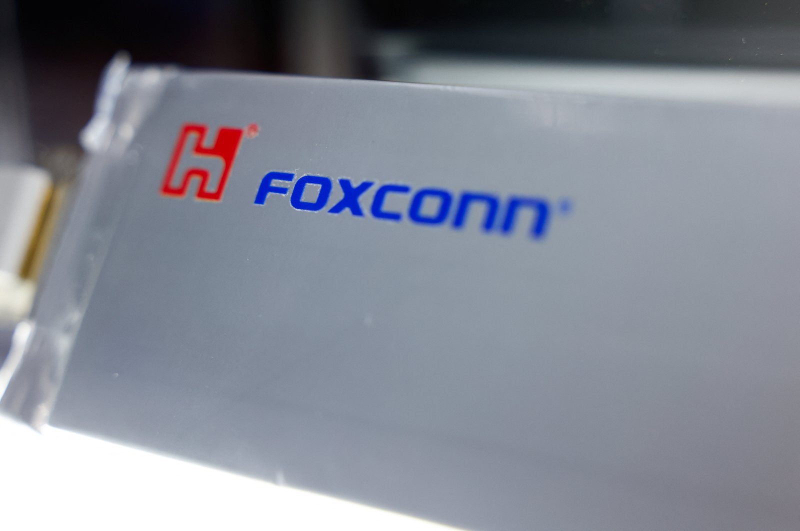 A Foxconn high energy density solid-state lithium metal battery is displayed at Foxconn’s annual tech day in Taipei, Taiwan, Oct. 8, 2024. (Reuters Photo)