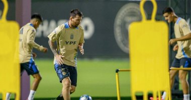 Argentine Lionel Messi participates in a training session at the Florida Blue Training Center next to Chase Stadium, Fort Lauderdale, Florida, U.S., Oct. 7, 2024. (AFP Photo)