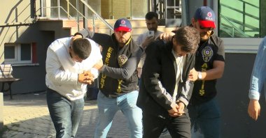 Police detain two suspects caught on the way to commit an armed attack on a stolen motorcycle, Istanbul, Türkiye, Oct. 4, 2024. (DHA Photo)