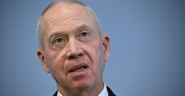 Israeli Defense Minister Yoav Gallant addresses a press conference with his German counterpart after signing a Declaration of Intent on the ARROW 3 missile defense project at the Defense Ministry in Berlin, Sept. 28, 2023. (AFP File Photo)