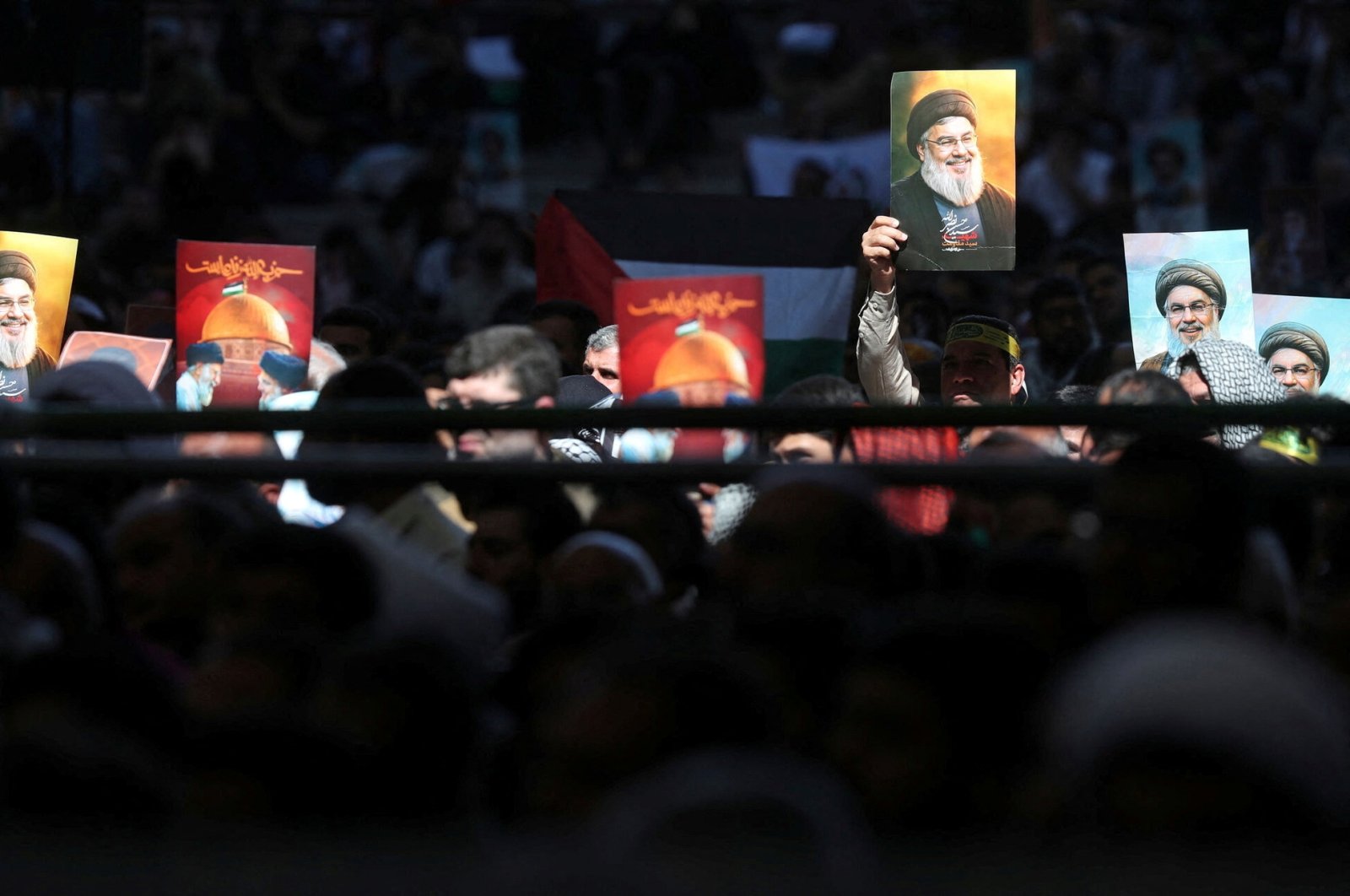 People attend the Friday prayers and a commemoration ceremony of Lebanon&#039;s late Hezbollah leader Sayyed Hassan Nasrallah, Tehran, Iran, Oct. 4, 2024. (Reuter Photo)