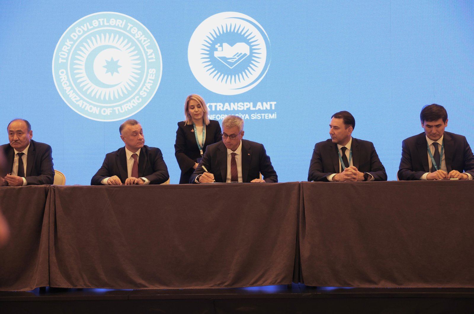 Health ministers from member countries of the Organization of the Turkic States (OTS) signed a memorandum of intent to establish the Turktransplant system, Shusha, Azerbaijan, Oct. 8, 2024. (AA Photo)