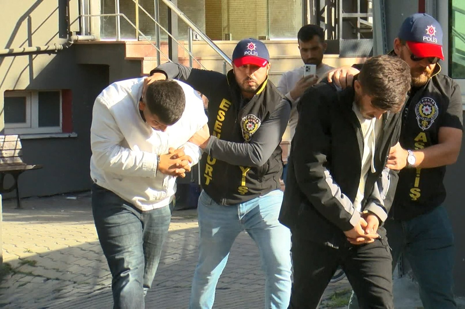 Police detain two suspects caught on the way to commit an armed attack on a stolen motorcycle, Istanbul, Türkiye, Oct. 4, 2024. (DHA Photo)