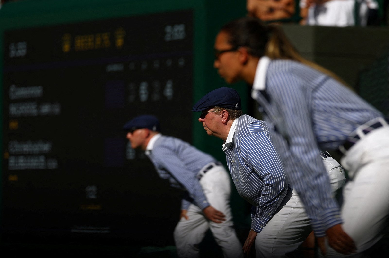 Line judges during the Wimbledon second round match between Christopher Eubanks of the U.S. and Britain’s Cameron Norrie at Wimbledon, London, U.K., July 7, 2023. (Reuters Photo)