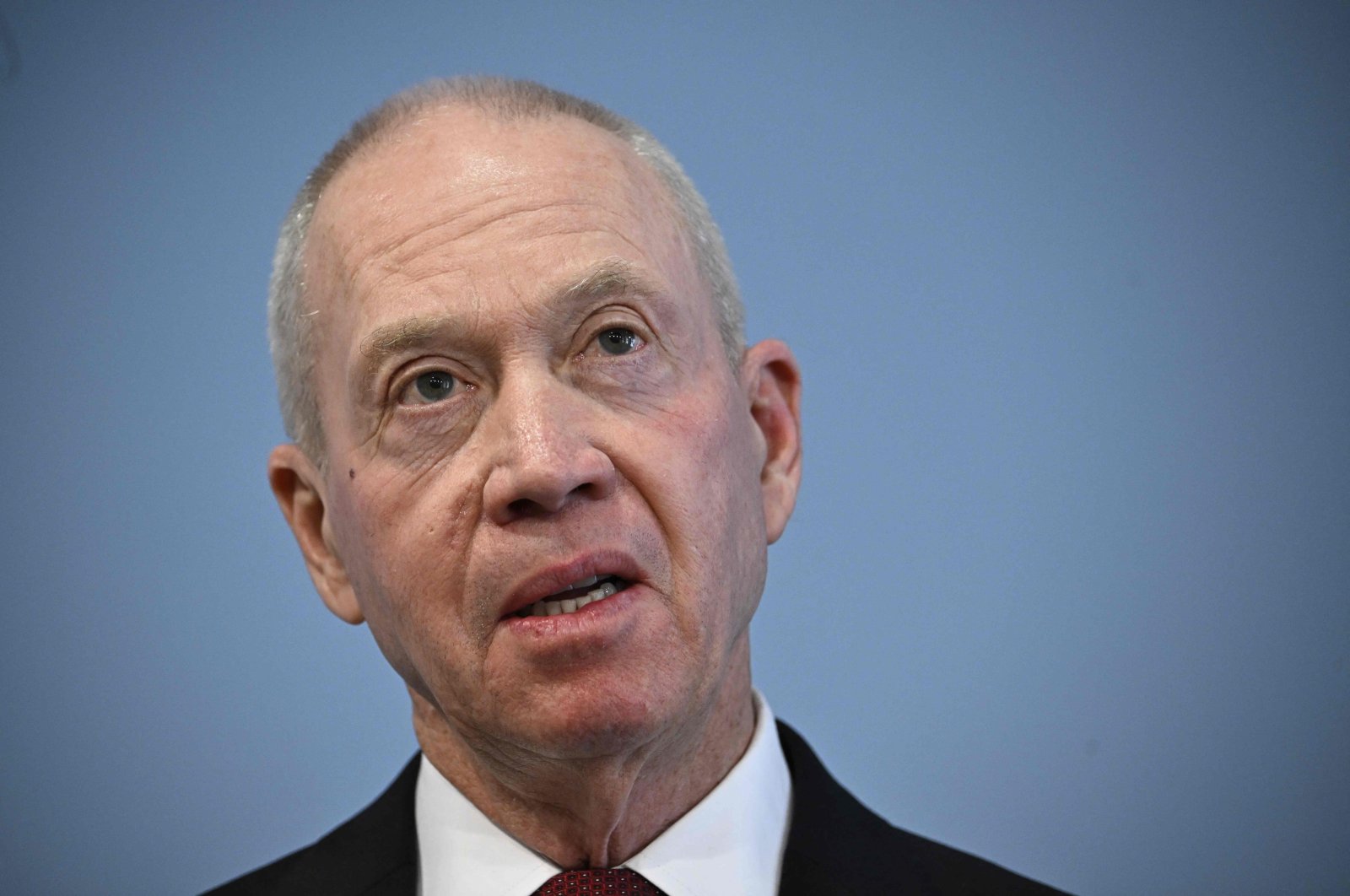 Israeli Defense Minister Yoav Gallant addresses a press conference with his German counterpart after signing a Declaration of Intent on the ARROW 3 missile defense project at the Defense Ministry in Berlin, Sept. 28, 2023. (AFP File Photo)