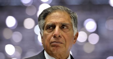 Chairperson of India&#039;s Tata Motors Chairperson Ratan Tata watches during the unveiling of the Tata Megapixel, Geneva, Switzerland, March 6, 2012. (AFP File Photo)
