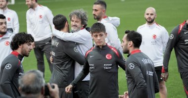 Turkish national football team players train ahead of the UEFA Nations League match against Montenegro, Istanbul, Türkiye, Oct. 10, 2024. (IHA Photo)