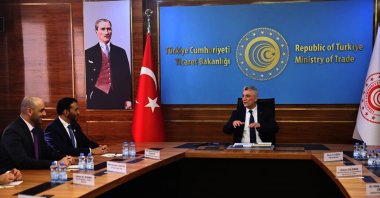 Trade Minister Ömer Bolat hosts a delegation led by Mohammad Ali Rashed Lootah, chairperson of Dubai Chambers, at the ministry, Ankara, Türkiye, Oct. 9, 2024. (Courtesy Ömer Bolat via X)