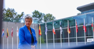European Commissioner for Home Affairs Ylva Johansson attends the European home affairs ministers council in Luxembourg City, Luxembourg, Oct. 10, 2024. (EPA Photo)